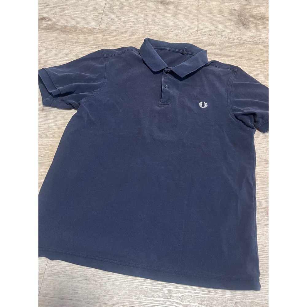 Fred Perry Mens Navy Blue Cotton Short Sleeve Polo Size L Rancid Oi! Sham 69 GBH